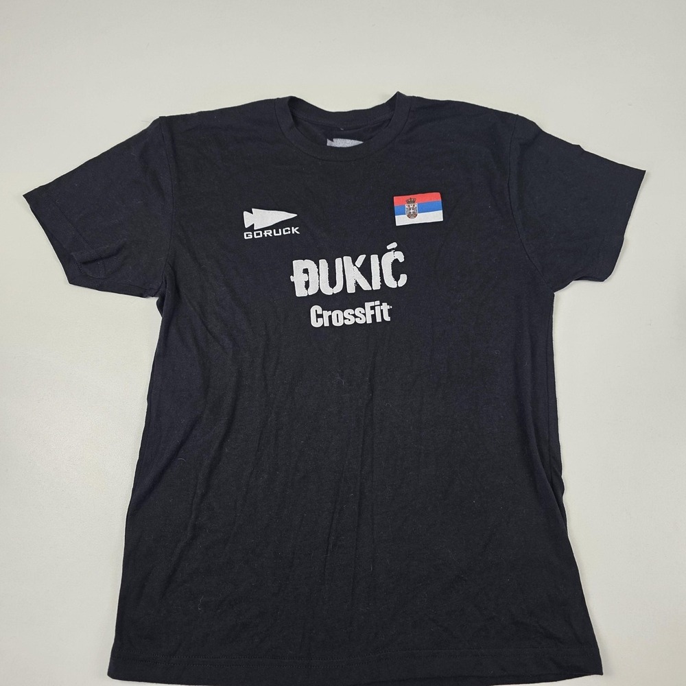 GORUCK Shirt Mens Small Black DUKIC CrossFit Serbia Flag Graphic T-Shirt Tee